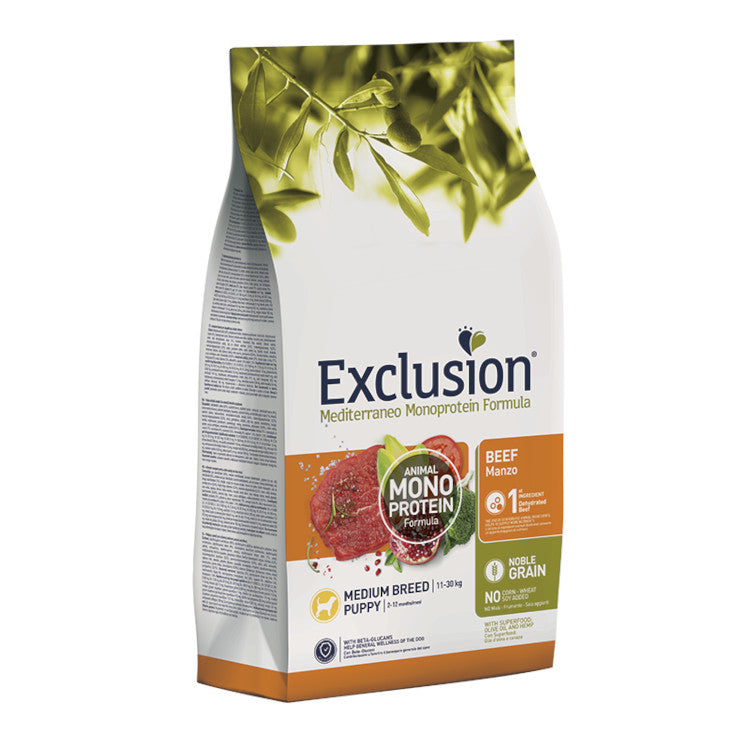 Exclusion Mediterraneo Puppy Medium Manzo 3kg Exclusion Mediterraneo Puppy Medium Manzo 3kg